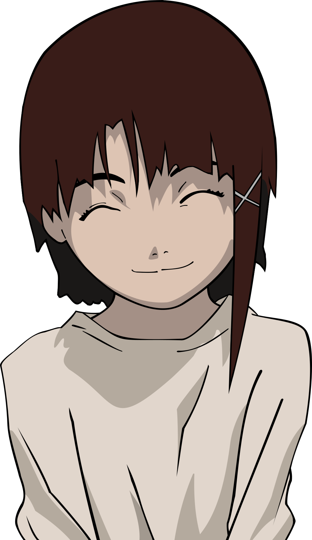 Lain from Serial Experiments Lain smiling